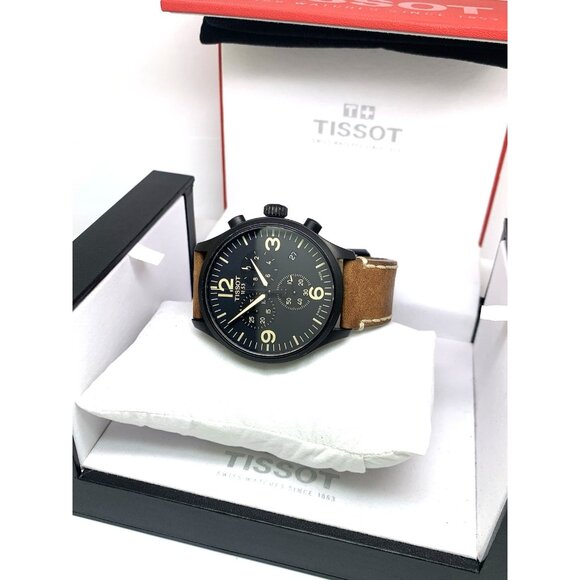 Tissot Men's Watch Swiss Quartz Chronograph 45mm Brown Leather T1166173605700 - Picture 3 of 16